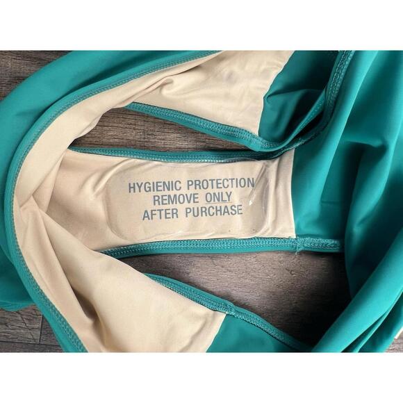 Summersalt Ruched High Leg High Rise Bottom & Sidestroke Bikini Top Size 6 Green - Picture 7 of 8